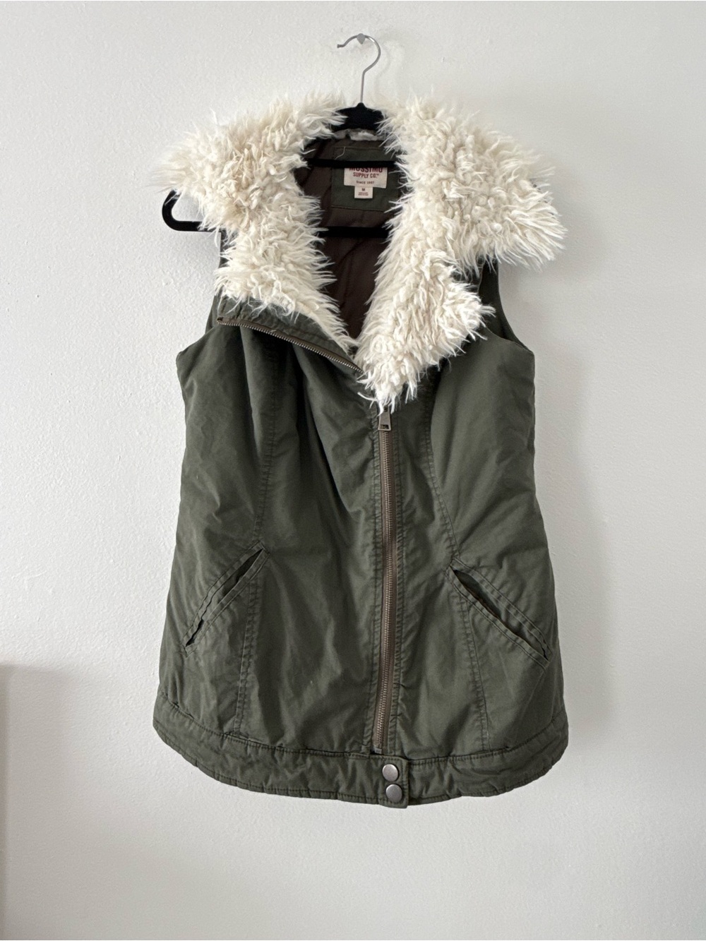 Mossimo Supply Co. Olive and Cream Jacket Label Detail